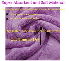 img 3 attached to 👚 Super Absorbent Microfiber Hair Towel Wrap Set - 3 Pack, Lightweight Hair Turbans for Women to Dry Hair Faster (Dark Gray, Purple, Pink)