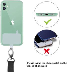 img 1 attached to ROCONTRIP Phone Lanyard Patch: Универсальная шнурок для телефона с креплением для всех смартфонов (2 штуки, черный+белый)