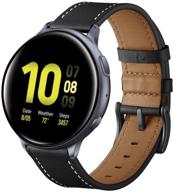 🔗 aottom [20mm] samsung gear s2 classic band - leather replacement wristband for samsung gear sport / s2 classic/moto 360 2nd gen (mens 42mm 2015 version) - black logo