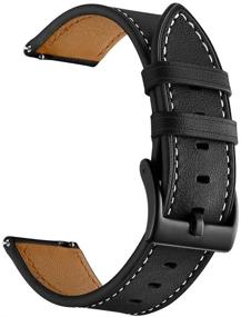 img 2 attached to 🔗 Aottom [20MM] Samsung Gear S2 Classic Band - Leather Replacement Wristband for Samsung Gear Sport / S2 Classic/Moto 360 2nd Gen (Mens 42mm 2015 Version) - Black
