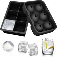 🧊 ouddy 2 pack silicone ice cube tray: large sphere round ice ball maker molds for whiskey, cocktails & bourbon - reusable & convenient logo