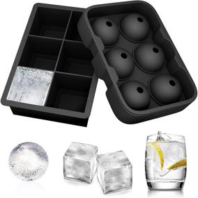 img 4 attached to 🧊 Ouddy 2 Pack Silicone Ice Cube Tray: Large Sphere Round Ice Ball Maker Molds for Whiskey, Cocktails & Bourbon - Reusable & Convenient