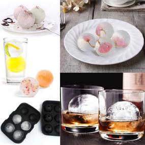 img 2 attached to 🧊 Ouddy 2 Pack Silicone Ice Cube Tray: Large Sphere Round Ice Ball Maker Molds for Whiskey, Cocktails & Bourbon - Reusable & Convenient