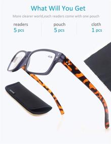 img 1 attached to 🕶️ 5 Pack Sun Readers: Stylish Reading Glasses for Men/Women with Comfort Spring Hinges - Perfect for Outdoor Use