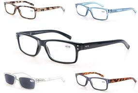 img 4 attached to 🕶️ 5 Pack Sun Readers: Stylish Reading Glasses for Men/Women with Comfort Spring Hinges - Perfect for Outdoor Use