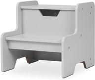 🪜 melissa & doug kids furniture: gray wooden step stool for children logo