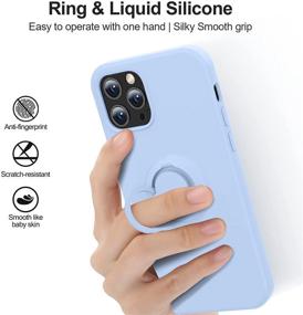 img 2 attached to 📱 MHH iPhone 12 and iPhone 12 Pro Case - Liquid Silicone with Kickstand, Microfiber Liner, Slim Full Body Heavy Duty Protective Cover - Light Blue - Enhanced SEO