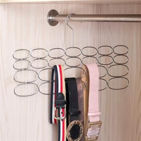 img 1 attached to 💪 Durable Chrome Scarf, Tie, and Belt Hanger Organizer Holder Rack – Pack of 2 (24 Loop)