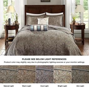 img 2 attached to 🛌 Madison Park Quilt Traditional Jacquard Luxe Design All Season, Oversized King(120"x118"), Aubrey, Paisley Blue, 5 Piece Bedding Set - Coverlet Bedspread, Lightweight, Shams, Decorative Pillow