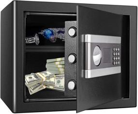 img 4 attached to 🔒 KACSOO 1.2 Cubic Foot Fireproof Safe Box with Digital Combination Lock and LED Indicator – Ideal for Pistol, Cash, Jewelry, and Important Documents Storage