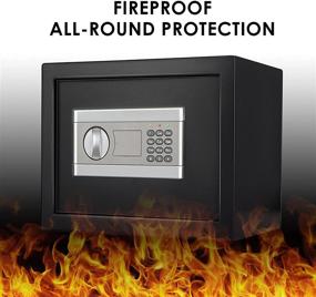 img 3 attached to 🔒 KACSOO 1.2 Cubic Foot Fireproof Safe Box with Digital Combination Lock and LED Indicator – Ideal for Pistol, Cash, Jewelry, and Important Documents Storage
