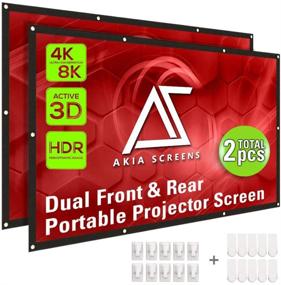 img 4 attached to 🎥 Экраны Akia 2 шт. 120 дюймов 16:9 наружный проекционный экран - портативный складной антизамятывающий дизайн для двойной передней и задней проекции - 8K 4K Ultra HD 3D готов - идеально подходит для домашнего кинотеатра и просмотра видео на открытом воздухе - AK-DIYOUTDOOR120H1