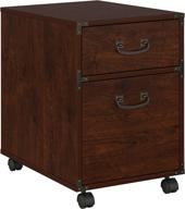 premium bush furniture kathy ireland home ironworks 2 🏢 drawer mobile file cabinet: stunning coastal cherry design for optimal organization логотип