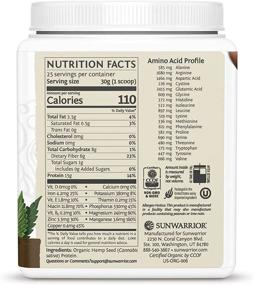 img 3 attached to 🌱 Sunwarrior Hemp Powder: Organic Plant-Based Protein with BCAA's, Fiber, and Healthy Fats - Vegan, Gluten-Free, Soy-Free, and Sugar-Free!