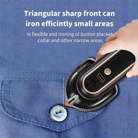 img 3 attached to 👕 Portable Cordless Mini Iron for Clothes, USB Rechargeable Travel Iron with Dry Wet Ironing, Handheld Ironing Machine featuring 3 Temperature Settings (Black)