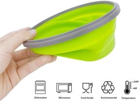 img 1 attached to 🥗 CCyanzi Green Round Collapsible Food Containers: Airtight Silicone Storage Bowls, Set of 4, Ideal for Kitchen, RV, Lunch Boxes - Microwave and Freezer Safe