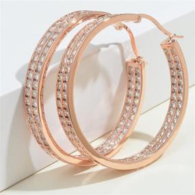 img 1 attached to 💎 18K Gold-Plated CZ Inside-Out Hoop Earrings