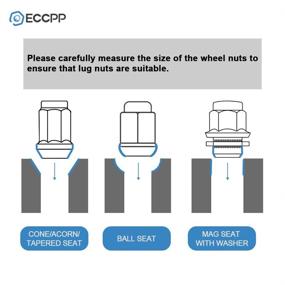 img 1 attached to Гайки колесные ECCPP: 24 штуки 12x1.25 черные Иконоприливные замкнутого типа 19 мм для Infiniti QX4/QX56, Nissan Armada/Pathfinder/Titan/Xterra 1987-2015