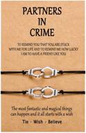 partners in crime handcuff bracelets: matching bff best friend anklet jewelry for girls, women, men, and boys logo