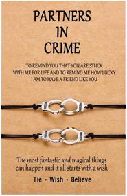 img 4 attached to Partners in Crime Handcuff Bracelets: Matching BFF Best Friend Anklet Jewelry for Girls, Women, Men, and Boys