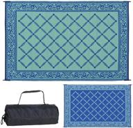🏕️ reversible mats 116093 outdoor patio camping mat, 6x9ft, blue/light green – ideal for rvs! logo