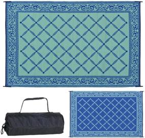 img 4 attached to 🏕️ Reversible Mats 116093 Outdoor Patio Camping Mat, 6x9ft, Blue/Light Green – Ideal for RVs!