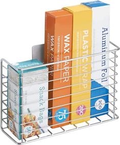 img 4 attached to mDesign Metal Hanging Shelf - Adhesive Kitchen Storage Organizer Basket Bin - Chrome