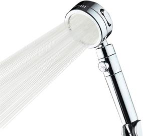 img 4 attached to 🚿 High Pressure Shower Head with Handheld and On Off Switch - Adjustable Detachable Replacement Head, Chrome Finish (No Hose)