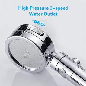 img 2 attached to 🚿 High Pressure Shower Head with Handheld and On Off Switch - Adjustable Detachable Replacement Head, Chrome Finish (No Hose)