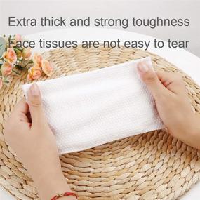 img 1 attached to 🧻 Soft Non-Woven Facial Cotton Tissue, Makeup Remover Cloths, Disposable Face Towels, Dry and Wet Use, 100% Cotton, 80 PCS in 1 Pack