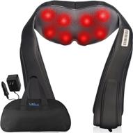 🌟 vellax massagers: corded electric neck and back massagers with heat for effective pain relief - shiatsu 3d kneading deep tissue massage - 3 speeds, bi-directional - black logo