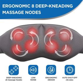 img 2 attached to 🌟 Vellax Massagers: Corded Electric Neck and Back Massagers with Heat for Effective Pain Relief - Shiatsu 3D Kneading Deep Tissue Massage - 3 Speeds, Bi-Directional - Black