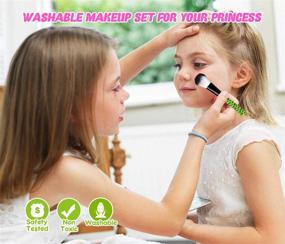 img 3 attached to 🦄 Unleash Your Little Princess's Creativity: Kids Makeup Kit for Girls Featuring Real Cosmetics, Cute Unicorn Cosmetic Bag, Nail Polish, Eyeshadow, Lip Gloss, Blush, Perfect Washable Play Makeup Xmas Birthday Gift