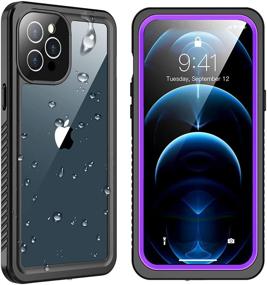 img 4 attached to 💧 Waterproof iPhone 12 Pro Max Case by SPIDERCASE, Full Body Rugged Cover with Built-in Screen Protector, Shockproof Design, Purple/Clear, 6.7” 2020 Released