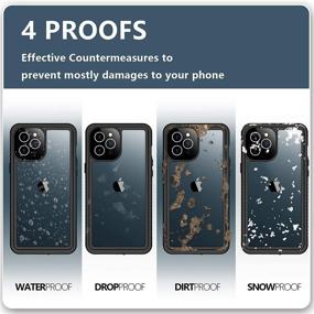 img 2 attached to 💧 Waterproof iPhone 12 Pro Max Case by SPIDERCASE, Full Body Rugged Cover with Built-in Screen Protector, Shockproof Design, Purple/Clear, 6.7” 2020 Released