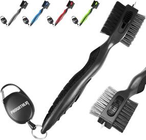 img 4 attached to 🏌️ Golf Club Cleaning Tool - 2-in-1 Brush and Groove Cleaner with Retractable Zip-line, Metal Buckle, Sharp Pick, and Dual Bristles for Effective Cleaning