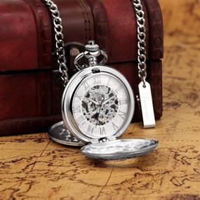 img 1 attached to 🕰️ TREEWETO Skeleton Mechanical Pocket Watches for Men with Numerals