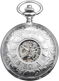 img 3 attached to 🕰️ TREEWETO Skeleton Mechanical Pocket Watches for Men with Numerals