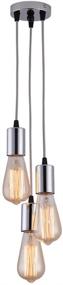 img 4 attached to 💡 Vintage Industrial Pendant Light Fixture - Silver White, 51.2inch Cord Cable, E26 E27 Socket - Perfect for Restaurant, Kitchen Island, and Living Room