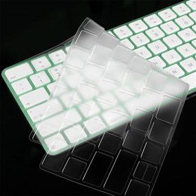 img 2 attached to 💦 2021 Apple iMac 24 inch Keyboard Cover Skin: Ultra Thin TPU Waterproof Protector