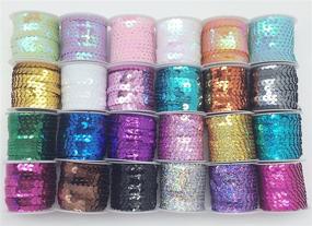 img 3 attached to 🎀 PEPPERLONELY Brand: Vibrant 24 Rolls Mixed 24 Colors Flat Sequin Trim, 6mm (1/4 Inch) - Create Stunning Accents with Dazzling Variety!