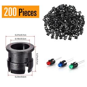 img 3 attached to 🔌 LED Holder Clip - 200 Pieces Black Plastic 5mm Light Emitting Diode (LED) Mounting Holders Bracket for Panel Display, Lamp Bulb Socket, LED Bezel Holder