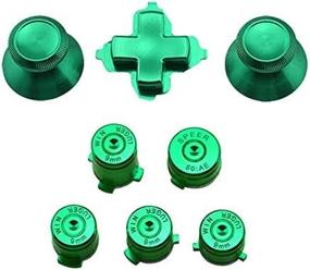 img 1 attached to 🎮 Xbox One Controller Replacement - Metal Thumbstick Mushroom Cap Joystick Analog Cap Bullet ABXY Guide Button Green D-Pad Dpad Buttons: Enhancing Your Gaming Experience