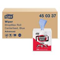 🧻 tork shopmax heavy duty centerfeed paper towel, blue, self-dispensing, high absorbency, 4 x 200 sheets, 450337 logo