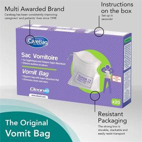 img 2 attached to 🤢 The Original Carebag Vomit Bag with Super Absorbent Pad, 60 Count (3 Boxes of 20) – Medical Grade Disposable Nausea Bag for Travel – Emesis Bag for Emergency, Car, Uber & Lyft