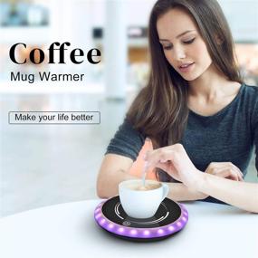 img 2 attached to 🔥 Symani Coffee Mug Warmer - Smart Wax Candle Warmer with Auto Shut Off for Home Office Desk Use - Electric Hot Plate with Touch Control and Light