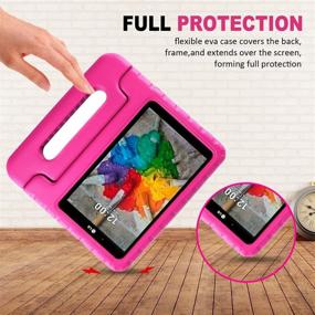 img 1 attached to 📱 Hot Pink Bolete Case for LG G Pad 5 10.1 Inch: Kid's Tablet Case LG (Model LM-T600/LM-T605) - EVA Foam Cover Protector with Handle Stand, Shockproof & Lightweight - Washable, Ideal for Adults & Kids