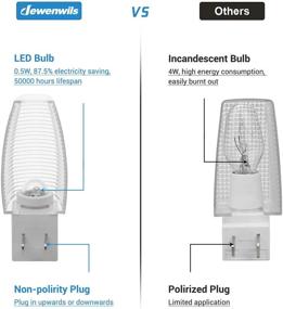 img 3 attached to 🔌 DEWENWILS Ночник с переключателем и вставкой светодиодного освещения - Вручную включаемый / выключаемый ночник для ванной комнаты, коридора, гаража, спальни - Теплый белый свет - UL Сертифицирован (4 штуки)