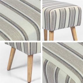 img 1 attached to 🪑 Joveco Ottoman Foot Rest Stool: Stylish Grey Stripe Fabric Footstool for Ultimate Comfort