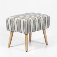 🪑 joveco ottoman foot rest stool: stylish grey stripe fabric footstool for ultimate comfort logo